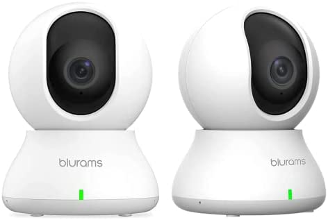 blurams Security Camera 2K, Baby Monitor Dog Camera 2PCS for Home Security w/Smart Motion Tracking, Phone App, IR Night Vision, Siren, Compatible with Alexa & Google Assistant & IFTTT, 2-Way Audio
