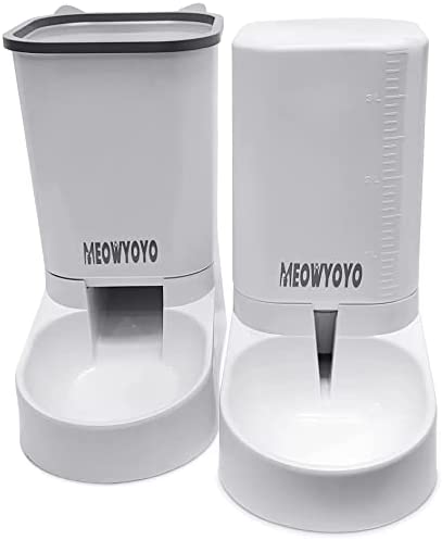 Pets Automatic Feeder Set,Cats Dogs Water Dispenser and Food Feeder,Gravity Feeder for Small Animals (Food and Water Feeder Set)