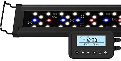 NICREW SkyLED Plus Aquarium Plant Light, Freshwater Fish Tank Light with Ramp Up and Dim Down, Spectrum Adjustable and Lighting Schedule Programmable with Controller, 18-24 Inches, 18 Watts