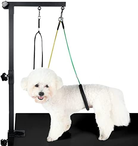 Dog-Grooming-Arm, 35″ Adjustable Pet Grooming Table Arm with Clamp, Dog Grooming Stand for Small Medium Dogs at Home, Dog Grooming Table Arm