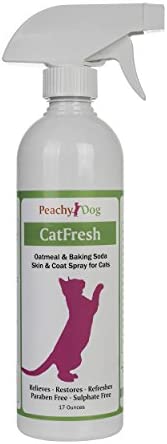 CatFresh Oatmeal Skin & Coat Spray Cleanses & Detangles, Soothes Irritations That Cause Excessive Licking, Chewing & Scratching, Moisturizes & Rejuvenates Skin, Neutralizes Odors & Removes Dander