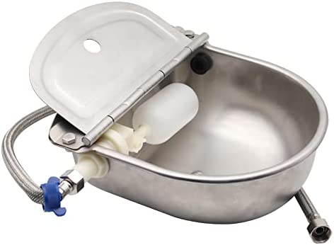 Automatic Water Feeder Trough Bowl with Pipe for Cattle Horse Goat Sheep Dog Animals Stainless Pet Livestock Tool