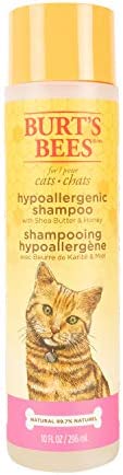 Burt’s Bees for Cats Hypoallergenic Cat Shampoo with Shea Butter & Honey | Best Shampoo for Cats with Dry or Sensitive Skin | Cruelty Free, Sulfate & Paraben Free, pH Balanced for Cats – 10 Fl Oz