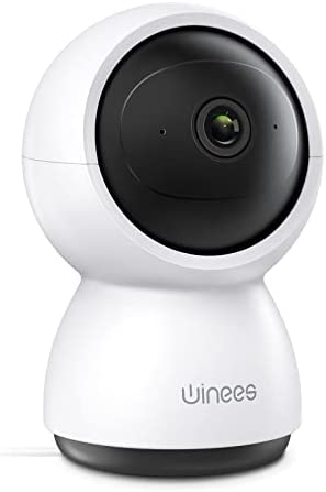 Winees Indoor Security Camera 2K, WiFi Pet Camera for Home Security with Sound/Human/Pet Detection, Clear Night Vision, Motion Tracking, Pan/Tilt/Zoom for Baby Monitor/Elderly/Dog, Alexa&PC Compatible