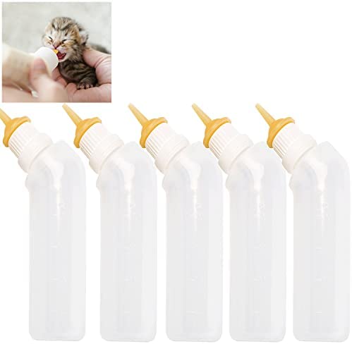 Jiaxix Pet Nursing Bottle, Feeding Bottle Kits, Replacement Original Nipple Feeding Bottle for Newborn Kittens, Puppies, Small Animals