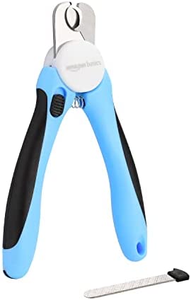Amazon Basics Pet Nail Clipper and File Professional Grooming Tool with Non-Slip Handle and Safety Guard