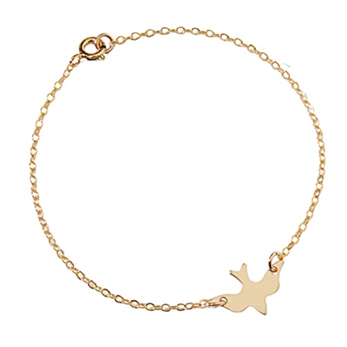 Soaring Bird Bracelet, BFF gift, Dove Peace, Layering Everyday Dainty Jewelry, Gift, 14K Gold Filled, Rose Gold Filled, Sterling Silver (CG319B).