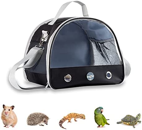 Guinea Pig Cages Small Animal – Bird Rabbit Turtle Carrier Bag African Hedgehog Portable Travel Carrier Outdoor Hang Bag（Black）