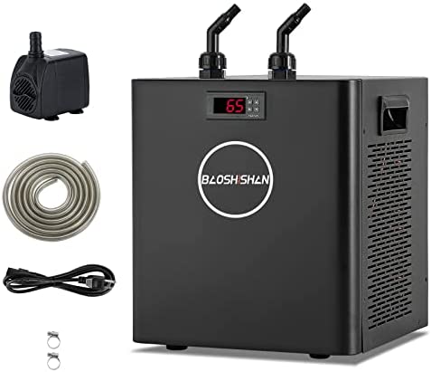 BAOSHISHAN 300L Aquarium Chiller 75gal 1/3 HP Fish Tank Chiller Special Quiet Design Refrigeration Compressor for hydroponics Water Weeds Axolotl Jellyfish Coral Reef Tank Shrimp (75gal/300L)