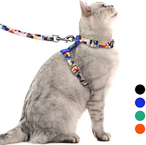 Supet Cat Harness and Leash Escape Proof for Small Large Cats, Adjustable Cat Collars Harnesses & Leashes for Walking, Lightweight Kitten Harness