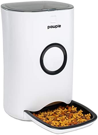 Pawple Automatic Pet Feeder Food Dispenser for Cats, Dogs, Small Animals – Features Distribution Alarms, Portion Control & Voice Recording -Programmable Timer Up to 4 Meals a Day