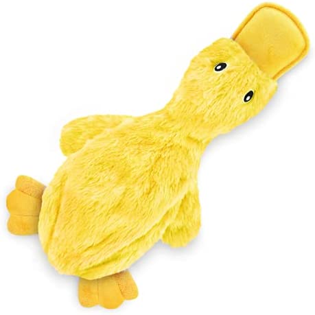 Best Pet Supplies Crinkle Dog Toy for Small, Medium, and Large Breeds, Cute No Stuffing Duck with Soft Squeaker, Fun for Indoor Puppies and Senior Pups, Plush No Mess Chew and Play