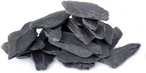 Natural Slate Stone 3 to 5 inch Rocks for Miniature and Fairy Garden, Aquascaping Aquariums, Reptile enclosures & Model Railroad. (5lbs)
