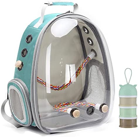 Bird Carrier Cage, Bird Travel Backpack with Stainless Steel Tray and Standing Perch