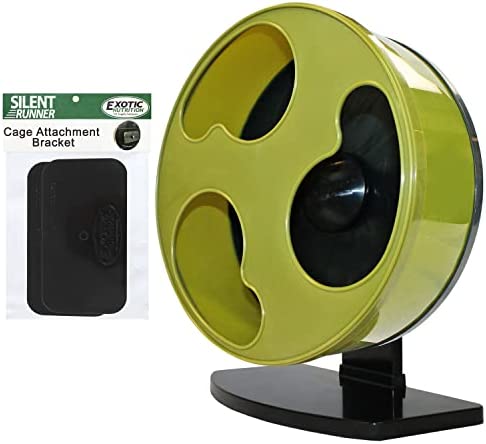 Silent Runner 12″ Wide + Cage Attachment – Silent, Fast, Durable Exercise Wheel – Sugar Gliders, Degus, Rats, Hedgehogs, Prairie Dogs & Small Pets