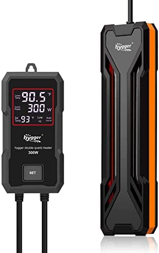 hygger Aquarium Heater 300W/500W/800W/1000W, Submersible Fish Tank Heater with Digital LED Controller and Intelligent Leaving Water Automatically Stop Heating System, for Freshwater and Saltwater