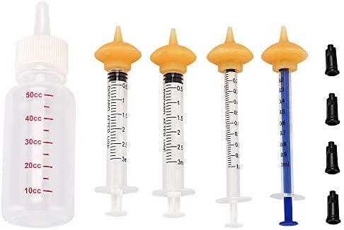 Xuanda Mini Pet Feeding Bottle and Syringes with Nipples for Small Cat Dog Animals (Model 4)