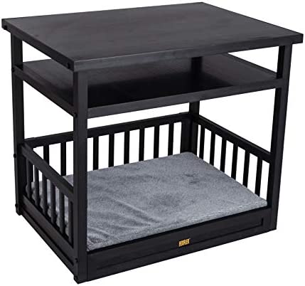 ECOFLEX® Dog Bed and Nightstand in Espresso with Removable Washable Cushion