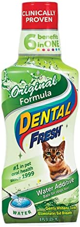 Dental Fresh Water Additive for Cats, Original Formula, 8 oz – Cat Breath Freshener – Products for Cats to Help Overall Cat Dental Health