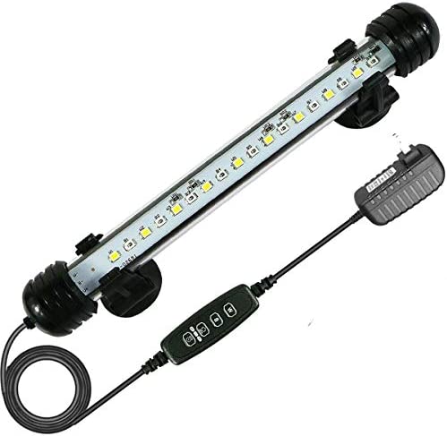 MingDak Submersible LED Aquarium Light,Fish Tank Light with Timer Auto On/Off, White & Blue LED Light bar Stick for Fish Tank, 3 Light Modes Dimmable,4W,7.5 Inch