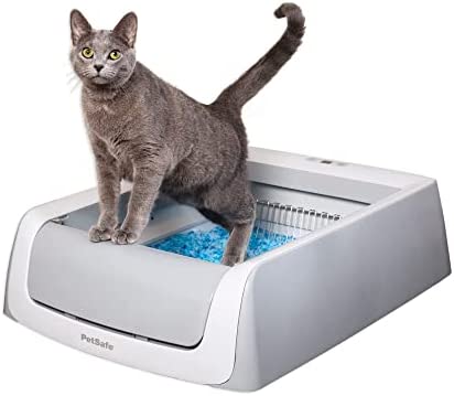 PetSafe ScoopFree Complete Plus Self-Cleaning Cat Litterbox – Never Scoop Litter Again – Hands-Free Cleanup With Disposable Crystal Tray – Less Tracking, Better Odor Control – Includes Disposable Tray