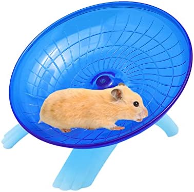 Litewoo Hamster Wheel Flying Saucer Exercise Toys, Silence Quite Spinner, for Gerbil Rat Mouse Mice Dwarf Hamster and Other Small Animal（Blue）