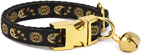 waaag Pet, Moons Stars Suns Dog Collar Cat Collar, Multiple Designs Crescent Celestial Dog Cat Collar Leash Harness