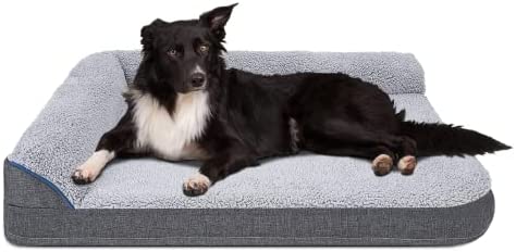 Dog Bed for Large Dogs, Comfortable Pet Sofa Bed, Egg Crate Orthopedic Foam Dog Beds, L Shaped Removable Cover Washable Nonskid Pet Bed, 35×26.5 inch