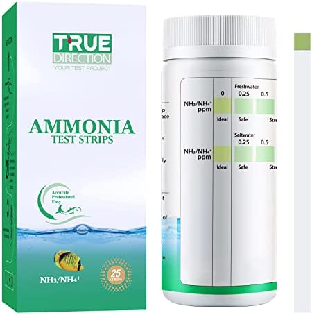 Ammonia Test Strips，Accurate Aquarium Testing Kit for Freshwater Saltwater, Pond Fish Tank Test Strips for Ammonia (NH3/NH4+)