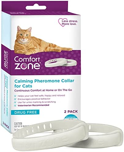 Comfort Zone Cat Calming Collar, 2-Pack; Pheromones to Reduce Scratching, Spraying & More