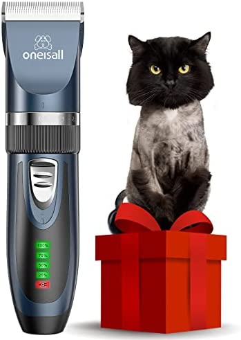 oneisall Cat Grooming Clippers for Matted Hair, 2-Speed Cat Grooming Kit Cordless Low Noise Pet Hair Clipper Trimmer for Dogs Cats Animals (Blue)