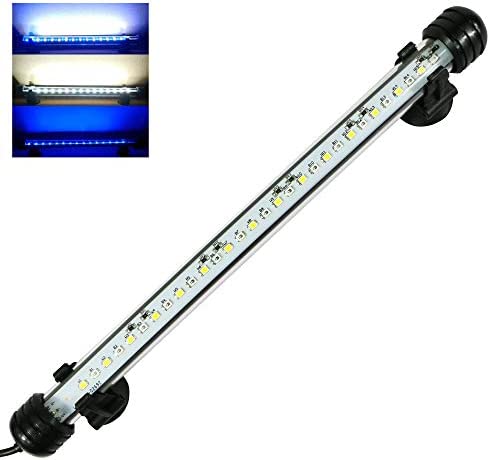 MingDak Submersible LED Aquarium Light,Fish Tank Light with Timer Auto On/Off, White & Blue LED Light bar Stick for Fish Tank, 3 Light Modes Dimmable,6W,11 Inch