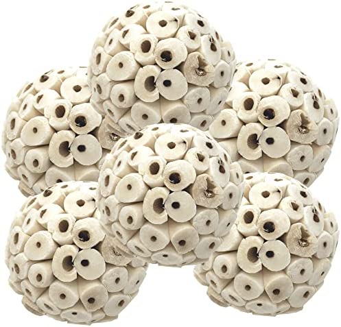 2117 Pk6 Sola Atta Ball Bonka Bird Toys Natural Chew Shred Beak Talon Parrot Parrotlet Budgie Finch