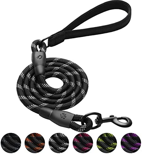 Dog Leash 4-6 FT with Soft Comfortable Padded Handle and Highly Reflective Threads,Dog Leashes for Small Medium and Large Dogs,Puppy Leash for Training Running and Walking