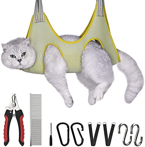 PESTON Pet Grooming Hammock for Dogs & Cat, Dog Grooming Harness, Nail Clippers, Nail Trimmers, Scissors with Dog Sling for Nail Clipping Grooming Trimming