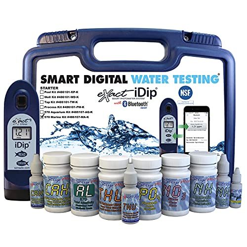 Industrial Test Systems ITS Exact iDip 570 Marine Aquarium, Coral, & Aquaculture Water Starter Test Kit | Bluetooth | Waterproof | 7-Parameters | (486107-MA-K)