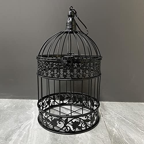 Round Birdcages Vintage Decorative Iron Bird cage Wedding Decor Flower cage Decor Props Hanging Flower Frame Bird cage decorCenterpieces Small Birds Wedding Party Indoor Ourdoor Decoration (Bronze)
