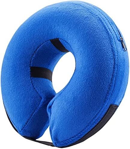 BENCMATE Protective Inflatable Collar for Dogs and Cats – Soft Pet Recovery Collar Does Not Block Vision E-Collar (Large, Blue)