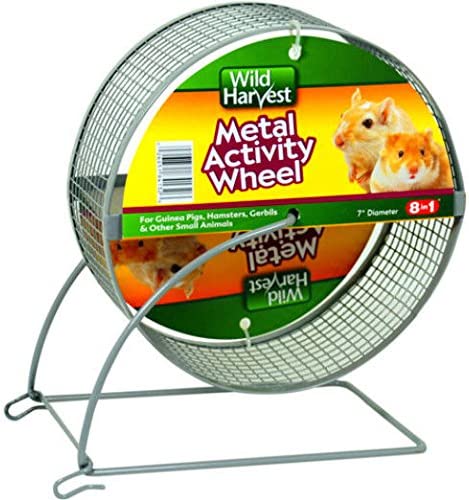 Wild Harvest 7 inch Metal Pet Activity Wheel For guinea pigs, hamsters, gerbils and other small animals