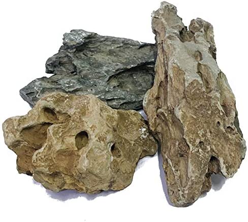 ZYYRT Natural Stone Aquarium Decoration 4.4 lb Dragon Stone Rock Mixed Sizes for Micro Landscape Fish Tank Decor