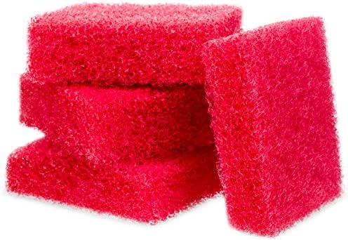 [4 Pack] Aquarium Cleaner for Glass Walls – Aquarium Scrubber – Hand Held Scraper Pad – Made in USA – Fish Tank Cleaning Tools Won’t Scratch Glass – Aquarium Sponge for Turtle & Fish Tank