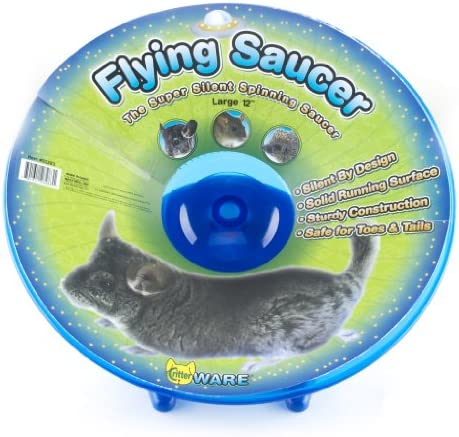 Ware Manufacturing Flying Saucer Exercise Wheel for Small Pets, 12-Inch – Colors May Vary