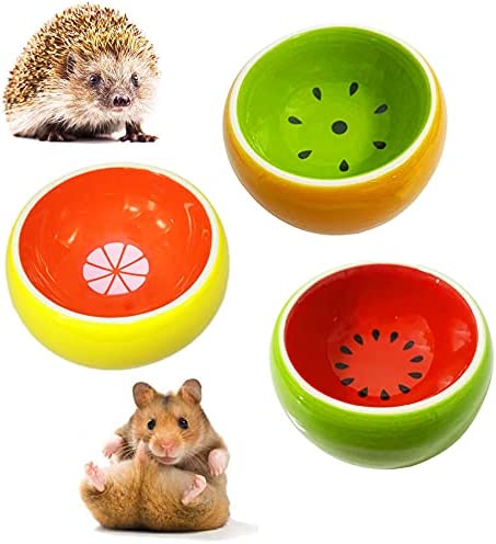 Hamster Bowl Ceramic Small Animal Bowl Hamster Food Dish Prevent Knocking Over, Food Splashing and Chewing Feeding Dish for Gerbil Chinchilla Rat Ferret Hedgehog