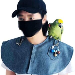 QBLEEV Parrot Anti-Scratch Shoulder Protector Hang Bird Anklet&Toys, Multi-Functional Pet Shoulder Pad Diaper Shawl for Small Medium Parakeets Cockatiels, Sun Conures, Macaws Lovebirds, Finches