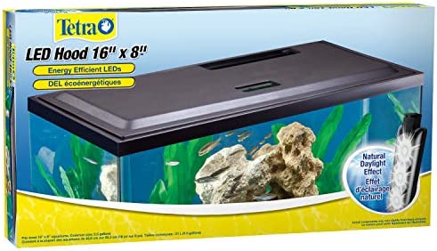 Tetra LED Hood 16 Inches by 8 Inches, Low-Profile Aquarium Hood with Hidden Lighting