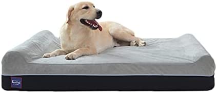 Laifug Orthopedic Memory Foam Extra Large Dog Bed Pillow(50″x36″x10″, Slate Grey) Durable Water Proof Liner & Removable Washable Cover & Smart Design