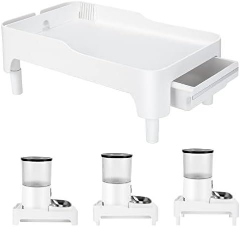 BEBOBLY Raised Cat Feeder Stand | Elevated Holder for Automatic Cat & Dog Feeders (4-6L) | Adjustable Height Pet Food Dispenser Shelf for Kitten Adult Cats Pet Supplies | Protect Pets Neck Health