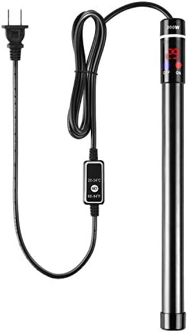 MQ Titanium Alloy 300W Aquarium Heater for Salt and Fresh Water, Digital LED Display Submersible Heater with External Thermostat Controller, for Fish Tank 50-60 Gallon