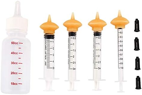 Xuanda Mini Pet Feeding Bottle and Syringes with Nipples for Small Cat Dog Animals (Model 5)