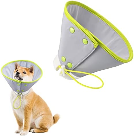 Vehomy Cat Recovery Collar Adjustable Cat Dog Cone Collar Pet Elizabethan Collar Soft Lightweight Dog E Collar for Cat Kitten Puppy to Stop Licking Wounds After Surgery Grey XL